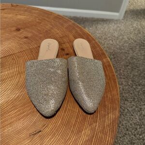 Elegant Silver Slip-On Mules